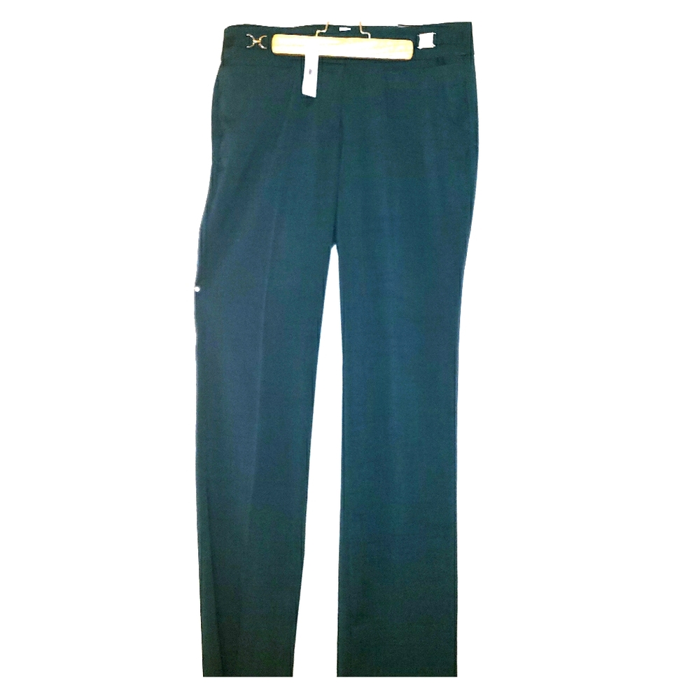 Dress Pants. Hunter Green. Straight Leg Style.